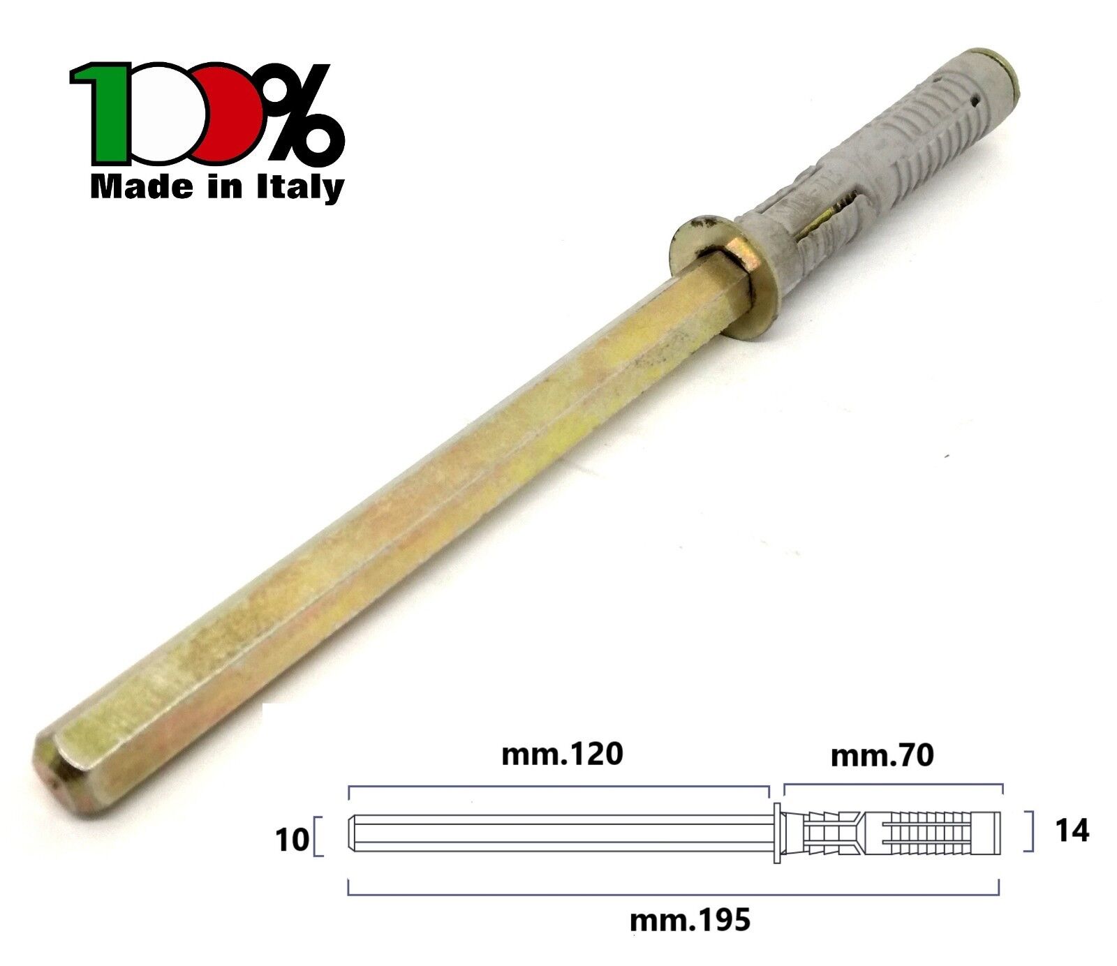 REGGIMENSOLA A SCOMPARSA mm.10x120 TASSELLO D.14 REGGI MENSOLE RIPIANI LEGNO