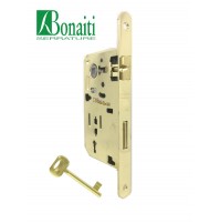 BONAITI SERRTURE 250 PATENT RIDOTTA DISTANZA 90 E. mm.50 OTTONATA Frontale mm.18