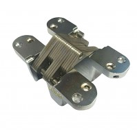 CERNIERA INVISIBILE A SCOMPARSA mm.117,5x27 PER PORTE IN LEGNO CROMO SATINATO