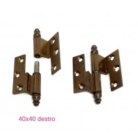 CERNIERA MOBILI ANTICHI BAROCCO CON BATTUTA mm.40x40 doppio collo BRONZO 