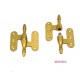 CERNIERA MOBILI ANTICHI BAROCCO PIANA ALA TONDA  mm.66x51 OTTONE Dx/Sx SFILABILE