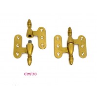 CERNIERA MOBILI ANTICHI BAROCCO PIANA ALA TONDA  mm.66x51 OTTONE Dx/Sx SFILABILE
