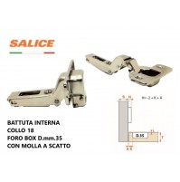 CERNIERA SALICE C2A6P99 FORO mm.35 BATTUTA INTERNA COLLO 18 CON MOLLA A SCATTO 