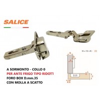 CERNIERA SALICE C2A7F99 FORO mm.35 A SORMONTO COLLO 0 PER ANTA FRIGO CON MOLLA