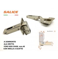 CERNIERA SALICE FAA CFA7A99 FORO mm.40 A SORMONTO COLLO 0 CON MOLLA A SCATTO
