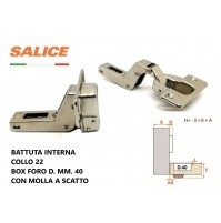 CERNIERA SALICE FAP CFA7P99 FORO D.40 BATT. INTERNA COLLO 22 CON MOLLA A SCATTO