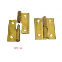 CERNIERE MOBILI ANTICHI IN OTTONE TIPO PIANO mm.60x50 Dx/Sx SFILABILE mm.10