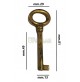 CHIAVE PER MOBILI ANTICHI MAPPA PICCOLA IN STILE gambo mm.49 OTTONE ANTICO 
