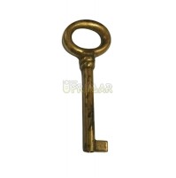 CHIAVE PER MOBILI ANTICHI MAPPA PICCOLA IN STILE gambo mm.49 OTTONE ANTICO 