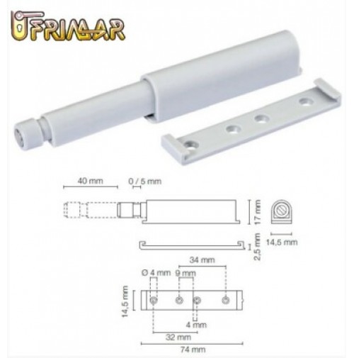 2pz chiusura magnetica piccola 45mm calamita cricchetto marrone cucina  sportelli