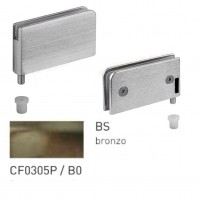 COPPIA CERNIERE PER ANTE IN VETRO mm.6 CONFALONIERI UCG 305PB BRONZO 56x26 mm.