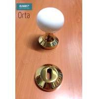 COPPIA POMOLI IN PORCELLANA ORTA OLIVARI P127RB8 ORO LUCIDO + PORC.BIANCAPATENT