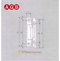 Cerniera Centrale ad applicare AGB A200280101 ricambio per finestre legno 410100