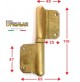 Cerniera per porte legno MM.100X65 Ottone satinato Cerniera a bandiera art.115