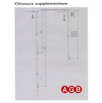 Chiusura Supplementare Ridotta AGB A200130002 cm.95/125 GR2 per anta ribalta 