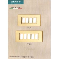 Coprinterruttore Olivari T104 Danubio Ottone Lucido 4 Tasti 