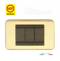 Coprinterruttore Valli e Valli F144 6 posti Ottone Lucido Valli & Colombo Living