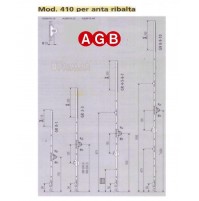 Cremonese AGB anta ribalta A200101506 mod.410 cm.140/160 GR6 per infissi legno