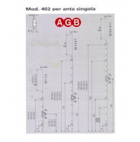 Cremonese anta singola AGB A004021503 mod.402 cm.80/100 GR3 per infissi legno