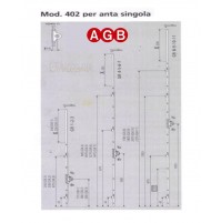 Cremonese anta singola AGB A004021506 mod.402 cm.140/160 GR6 per infissi legno