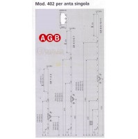 Cremonese anta singola AGB A004024010 mod.402 cm.220/240 GR10 Entrata mm.40