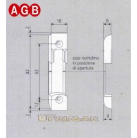 Incontro per nottolino AGB A400170102 Aria mm.4 ricambio anta ribalta 41007002  