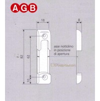 Incontro per nottolino AGB cod.A200170110 Aria mm.4 ricambio per anta ribalta