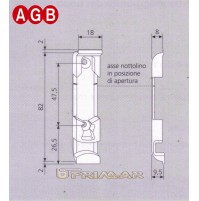 Incontro per nottolino perno ribalta AGB A400170101 falsa manovra A4 41007001