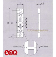 Incontro registrabile per puntali AGB cod.A200170605 Aria 11 mm 2 for1 17x7 mm  