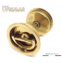 Kit maniglie incasso Rivadossi 54 doppio anello girevole Ottone Lucido D.mm.65