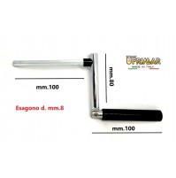 MANIGLIA ARGANELLO  RIDOTTA L. mm.100 PER TAPPARELLE E AVVOLGIBILI ESAGONO mm.8