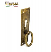 MANIGLIA CLASSICA PER MOBILE ANTICO AD ANELLO CON FORO CHIAVE OTTONE ANTICO 