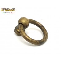 MANIGLIA CLASSICA PER MOBILI ANTICHI AD ANELLO D.22 OTTONE ANTICO UTENSIL LEGNO 