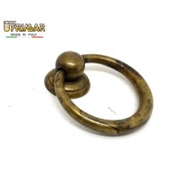 MANIGLIA CLASSICA PER MOBILI ANTICHI AD ANELLO D.23 OTTONE ANTICO UTENSIL LEGNO 