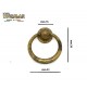 MANIGLIA CLASSICA PER MOBILI ANTICHI AD ANELLO D.33 OTTONE ANTICO UTENSIL LEGNO 