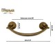 MANIGLIA PER MOBILI ANTICHI CLASSICI Inter. mm.96 OTTONE PATINATO ditta BESANA