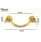 MANIGLIA PER MOBILI ANTICHI CLASSICI Interasse mm.64 OTTONE LUCIDO ditta BESANA