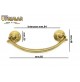 MANIGLIA PER MOBILI ANTICHI Interasse mm.64 OTTONE LUCIDO MANIGLIE ditta BESANA