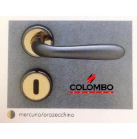 MANIGLIA PER PORTA COLOMBO DESIGN ROBOT CD41R MERCURIO + ORO ZECCHINO