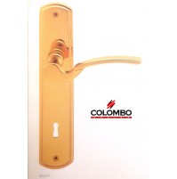 MANIGLIA PER PORTA COLOMBO DESIGN VIENNA CD21P ORO ZECCHINO CON PLACCA D.70