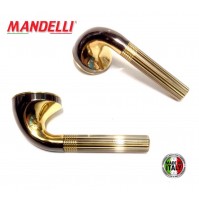 MANIGLIA PER PORTA MANDELLI serie CIRKULUS 3021 GOLD/BLACK design Paolo Nava