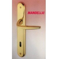 MANIGLIA PER PORTA MANDELLI serie S50  ORO LUCIDO CON PLACCA D.70 foro Patent