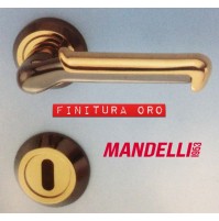 MANIGLIA PER PORTA MANDELLI serie SELLA 951 finitura tutta  ORO LUCIDO/SATINATO 