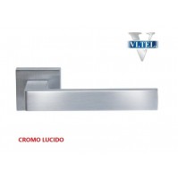 MANIGLIA PORTA CAPRI VITTEL CROMO LUCIDO COMPLETA DI BOCCHETTE CHIAVE COPPIA