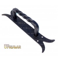 MANIGLIONE IN FERRO BATTUTO PER PORTA CON PIASTRA mm.290 MADE IN ITALY 