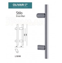 MANIGLIONE OLIVARI STILO L190M INCLINATO L.mm.338 CROMO OPACO design ENZO MARI