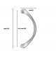 MANIGLIONE PORTA CURVO IN OTTONE FBA MARTINA mm.230 ORO LUCIDO Interasse mm.200