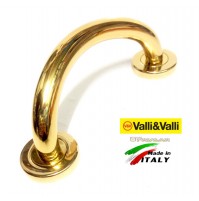 MANIGLIONE PORTA OTTONE VALLI E VALLI mm.210 CURVO K1188 ORO LUCIDO Int. mm.160