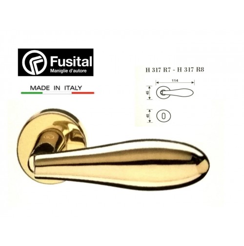 Maniglia Fusital H317 R8 Oro lucido design Antonio Citterio maniglia porta