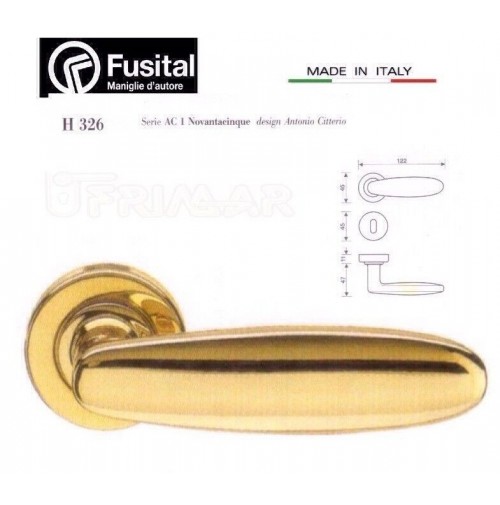 Maniglia Fusital H326 R8 Oro lucido design Antonio Citterio maniglia per porta 